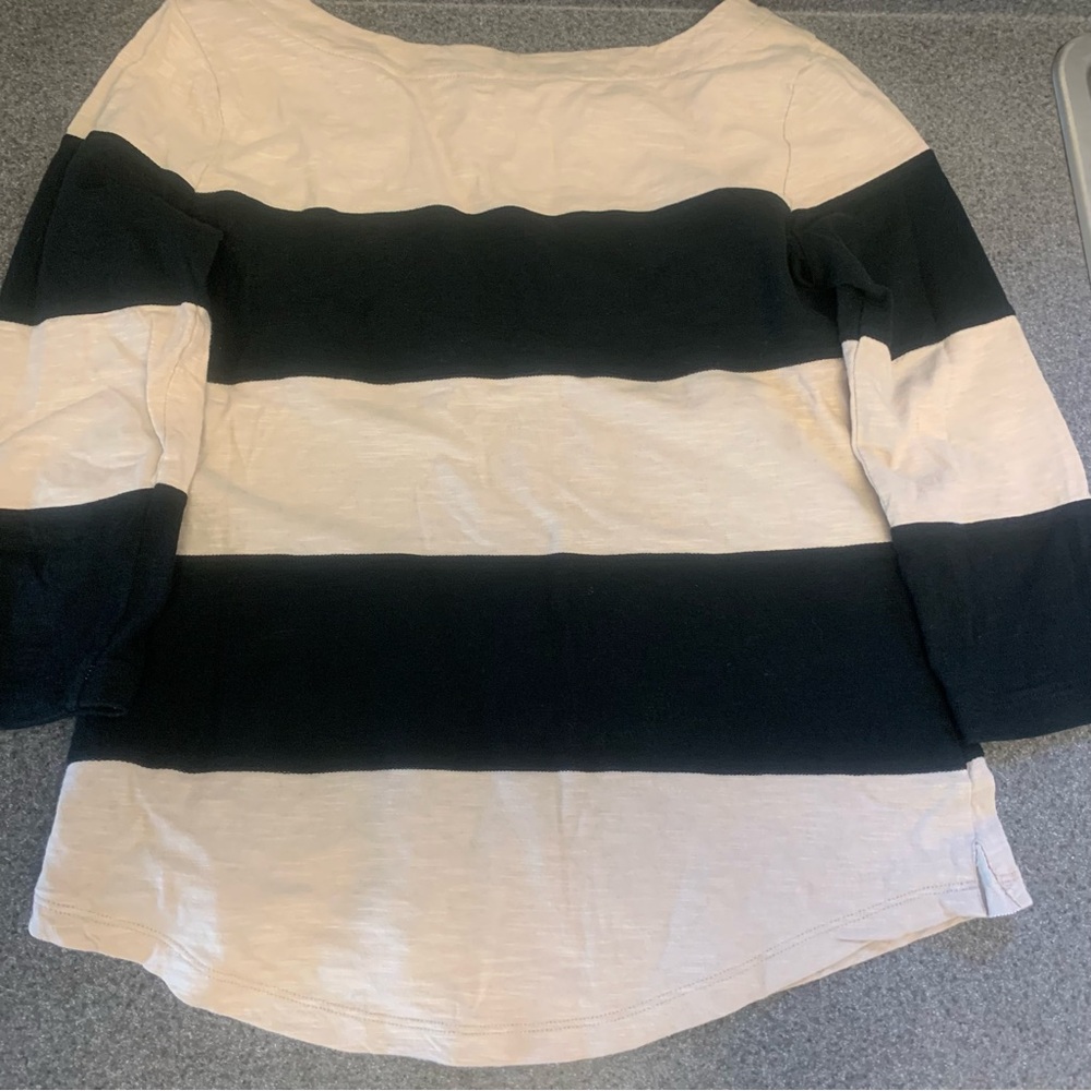 Banana Republic Striped 100% Cotton 3/4 Sleeves Shirt Women’s Size Small - Picture 4 of 5